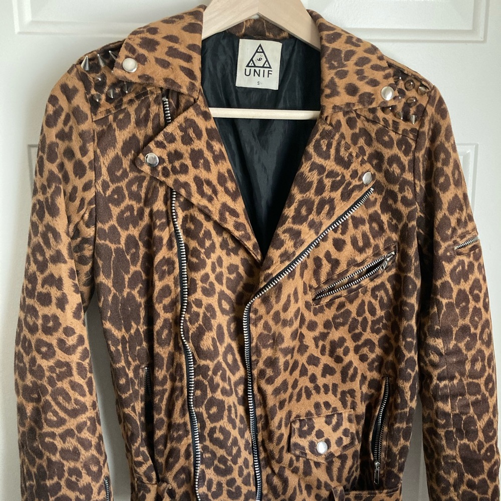 Unif Studded Leopard Jacket
